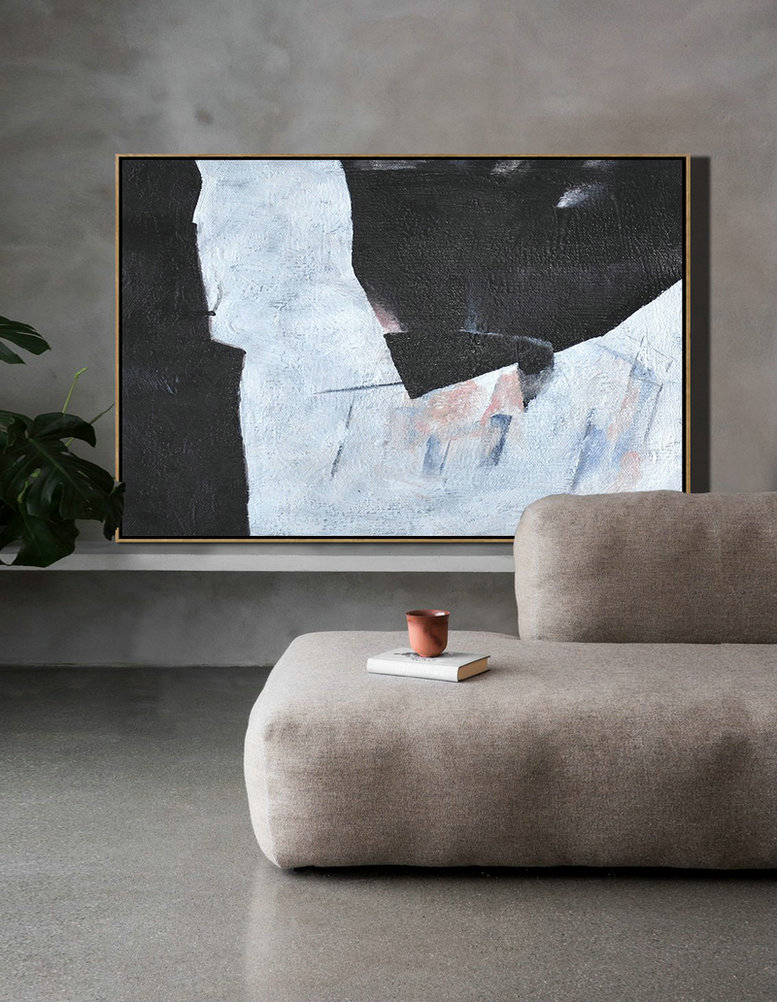 Original Extra Large Wall Art,Hand-Painted Oversized Horizontal Minimal Art On Canvas,Abstract Painting For Home